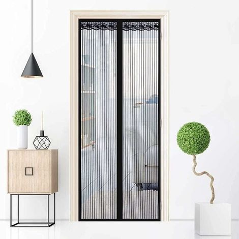 Magnetisches Moskitonetz Für Türen – 90 X 220 Cm – Einfache, Werkzeuglose Montage – Schwarz – Insektenschutz