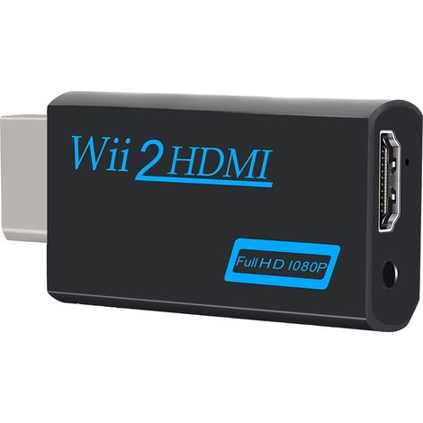 Wii Hdmi-adapter, Wii-zu-hdmi-konverter, Unterstützt Alle Wii-anzeigemodi Mit 3,5-mm-audioausgang Und Hdmi (schwarz)