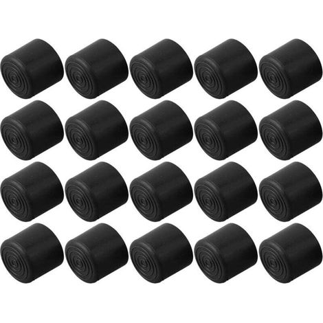 Packung Mit 20 Gummigleitern Für Tischbeine, Schützen Vor Kratzern, Aus Schwarzem Pvc (22 Mm)