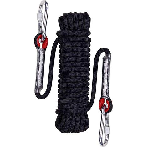 Kletterseil Für Den Außenbereich, Schwarzes Geflochtenes Nylon-sicherheitsseil, 15 M