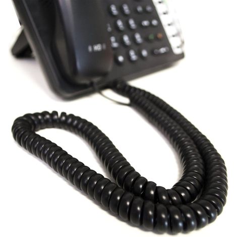 Rj10 Spiralkabel, Schwarzes Telefonkabel, 4 M, 4p4c-stecker Für Mobilteil Und Basisstation