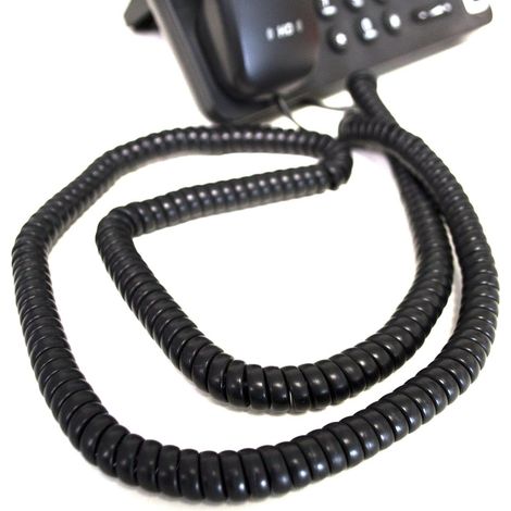 Telefonkabel, Rj10-stecker, Schwarzes Spiralkabel, 6 Meter, Für Büro Und Zuhause