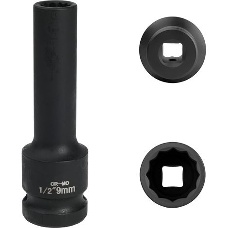 X 9-mm-steckschlüssel, 1/2-zoll-antrieb, Chrom-molybdän-stahl, 12-kant, Für Kfz-mechaniker