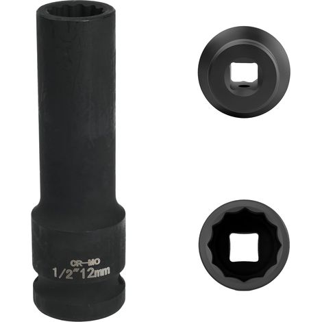 X 12-mm-steckschlüssel, 1/2"-antrieb, 12-kant, Chrom-molybdän-stahl, Für Kfz-mechaniker