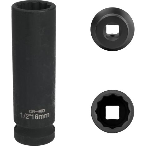16-mm-steckschlüssel, 1/2"-antrieb, 12-kant, Chrom-molybdän-stahl, Für Kfz-mechaniker