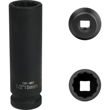 X 15-mm-steckschlüssel, 1/2"-antrieb, 12-kant, Chrom-molybdän-stahl, Für Kfz-mechaniker