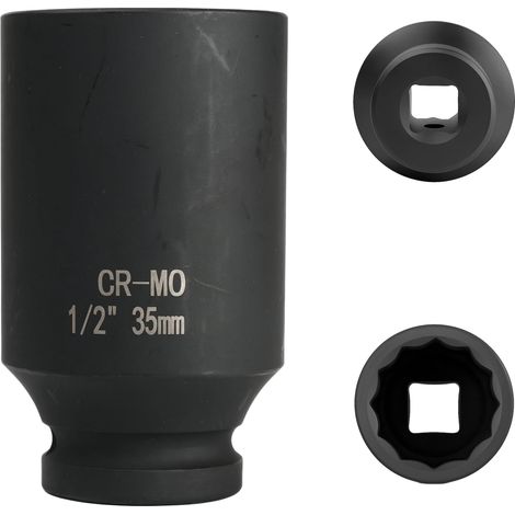 X 35-mm-steckschlüssel, 1/2"-antrieb, 12-kant, Chrom-molybdän-stahl, Für Kfz-mechaniker