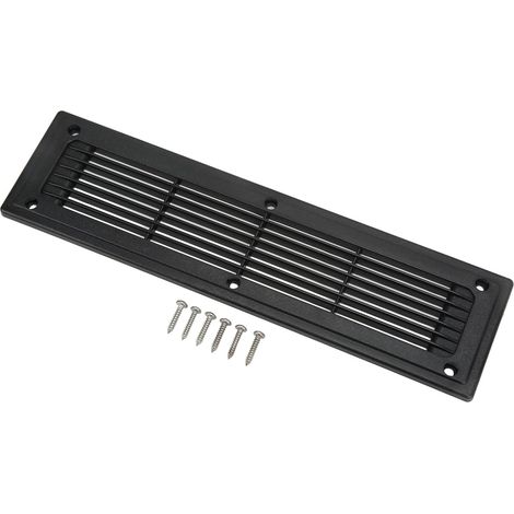 Lüftungsgitter, Schwarzes Abs, 300 X 80 Mm, M5-gewinde, Für Wohnmobil-bus-schrank