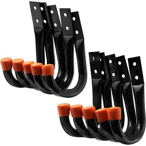 Set Mit 10 Verstärkten Stahl-garagenwandhaken – Robuste Halterung Für Werkzeuge/fahrräder/leitern/stühle