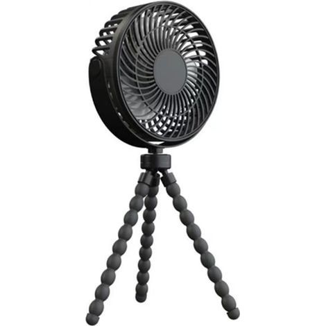 Batteriebetriebener Kinderwagenventilator, Flexibles Stativ Mit Clipverschluss, 3 Geschwindigkeitsstufen Und Drehbarer Ventilator Für Autositz, Kinderbett, Fahrrad, Laufband (schwarz)