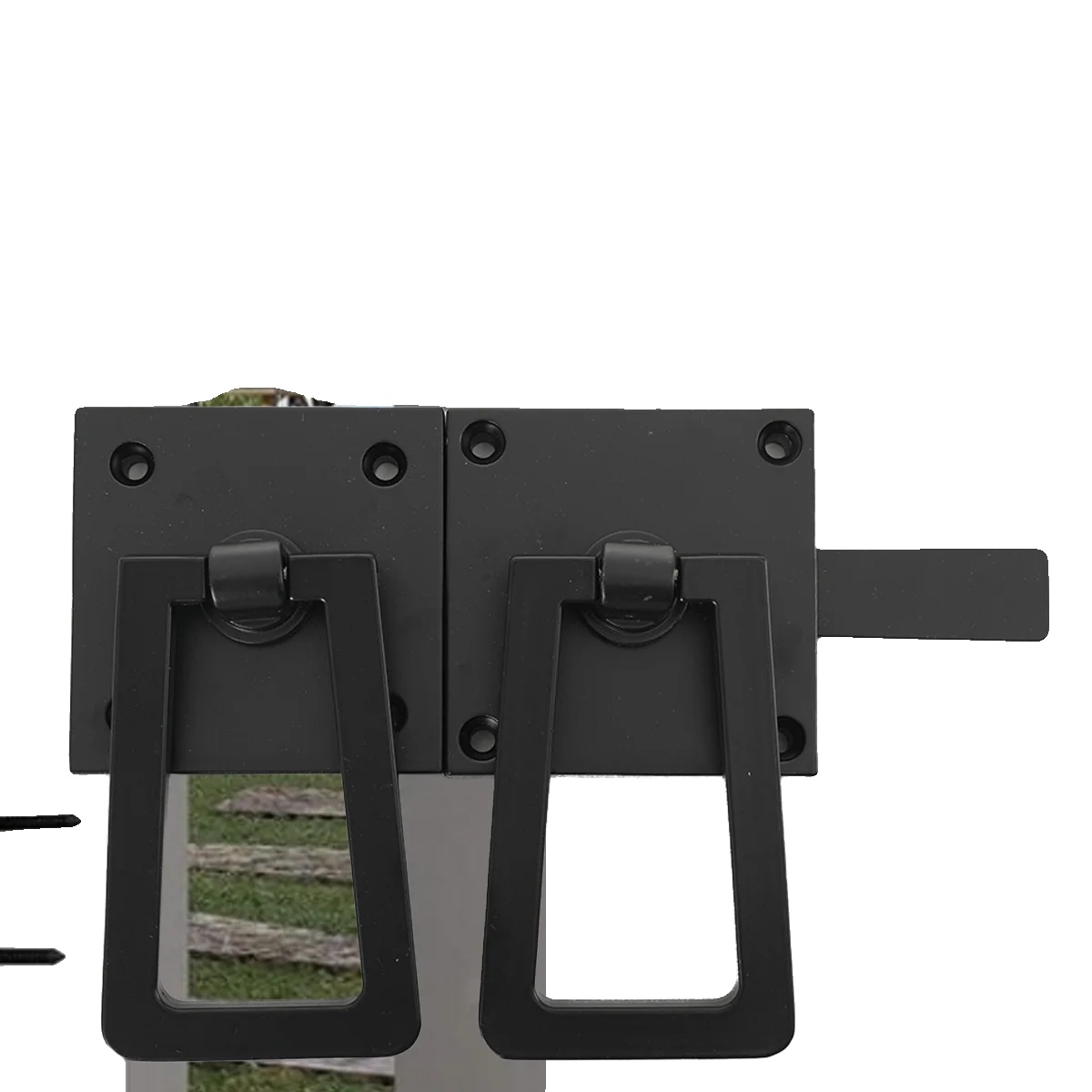 Torschloss, Aluminiumlegierung, Mattschwarze Oberfläche, Selbstverriegelnder Mechanismus, Geeignet Für Holzzäune Und Gartentore, Inklusive 11 Schrauben
