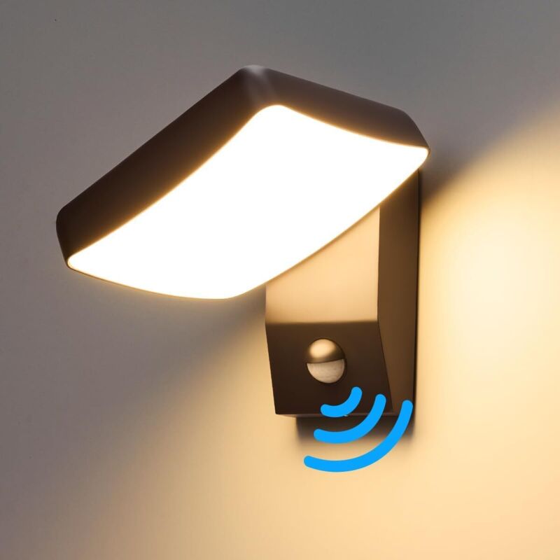 Außenwandleuchte Mit Bewegungsmelder – 24 W, 1600 Lm Led-beleuchtung – Schutzart Ip65 (wasserdicht) – 350° Drehbare Frontblende – 3000 K Warmweißes Licht