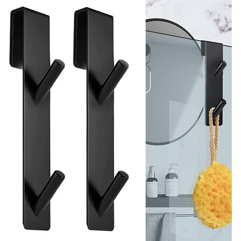Set Mit 2 Duschwandhaken Aus Edelstahl, Zum Aufhängen, Kein Bohren Erforderlich, Für Glasstärken ≤ 12 Mm (schwarz)