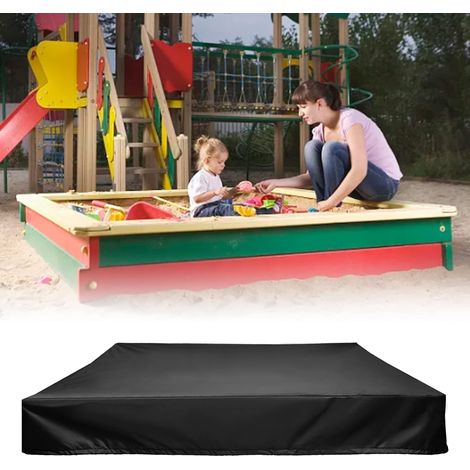 Schutzhülle Für Sandkasten Mit Kordelzug, Aus 420d Oxford-gewebe, 120 X 120 Cm, Wasserdicht Und Staubdicht, Ideal Für Sandkasten, Schwimmbad Oder Garten (120, Schwarz)