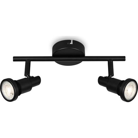 Briloner - Verstellbare Led-badezimmer-deckenleuchte, Ip44, Warmweißes Licht, Gu10, Schwarz, 275x80x123 (lxbxh)