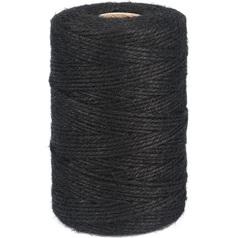 Rolle 2 Mm Juteseil, 200 M Schwarze Hanfschnur, Robust Für Gartenarbeit, Heimwerken, Geschenke Und Dekoration