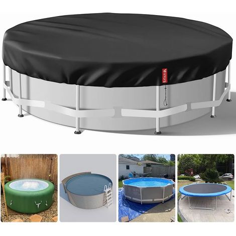 Poolabdeckung 244 Cm, 420d Oxford-gewebe, Kordelzug, Bodenanker, Für Aufstellpools