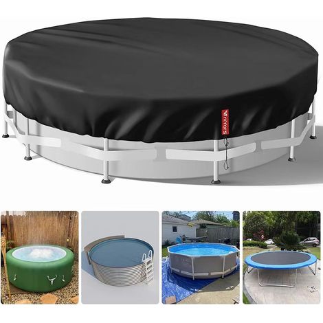 X 305 Cm Poolabdeckung, 420d Oxford-gewebe, Kordelzüge, Bodenanker, Staubschutzhülle Für Runde Pools