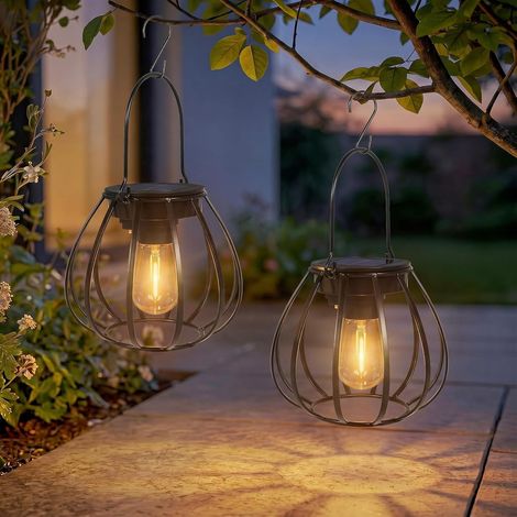 Solarlaternen, Sphärisches Gitter, Warmweißes Led-licht, Ip65 Wasserdicht, Garten, Terrasse