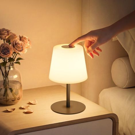 Wiederaufladbare Led-touch-lampe Mit Usb-c-anschluss, 4500-mah-akku, 3 Farben, Wasserdicht (ip65), Für Schlafzimmer, Wohnzimmer Und Außenbereich