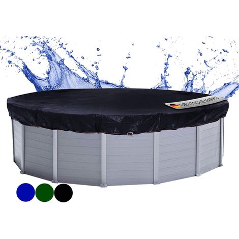 Runde Winter-poolabdeckung 420 Cm Für 360 Cm Pools, 200 G Polyethylengewebe, Schwarz, Mit Ösen