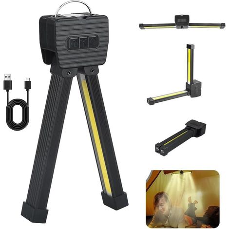 Magnetlampe, 7 Helligkeitsstufen, 180° Drehbarer Kopf, Aufhängehaken, Wasserdicht (ipx4), Geeignet Für Fitness Und Camping