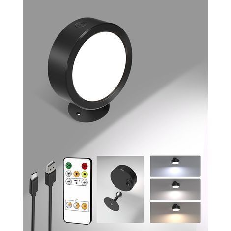 Wiederaufladbare Led-wandleuchte (5500 Mah), 3 Farbtemperatureinstellungen, 360°-drehung, Touch-steuerung Für Wohnzimmer, Schlafzimmer, Flur