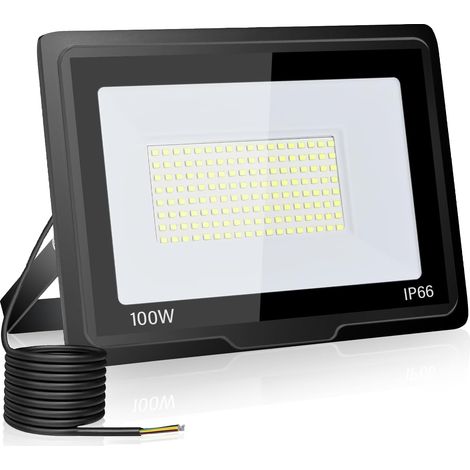 X 100-w-led-flutlicht Für Den Außenbereich, 10.000 Lm, Kaltweiß, Schutzart Ip66, Aluminium, Für Garten, Garage, Terrasse