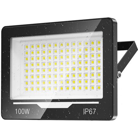 Led-außenstrahler, 100 W, 10000 Lm, Kaltweiß, Ip67 Wasserdicht, Für Garten Und Terrasse
