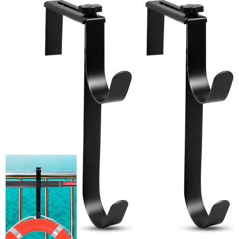 Verstellbare Pfostenhaken, Doppelhaken, Schwarzes Metall, Für Poolzäune
