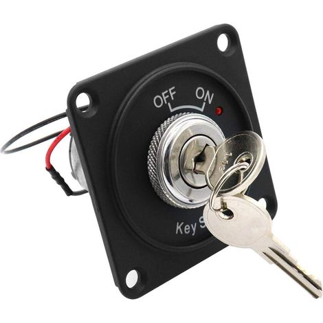 12v 10a Gleichstrom-zündschalter Mit 2 Positionen, Schlüsselbetätigter Ein-/ausschalter Mit Bedienfeld + 2 Schlüsseln