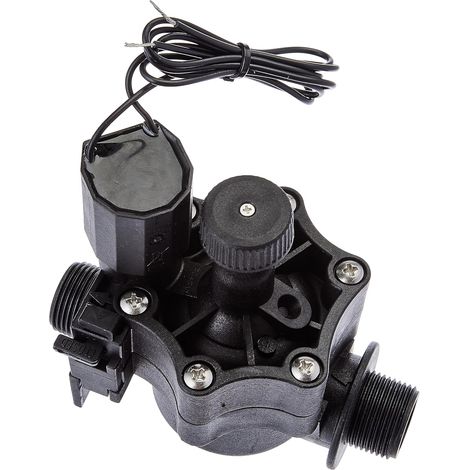 Magnetventil, 3/4"-außengewinde, Verstärktes Nylon, Schwarz, Für Bewässerungssysteme