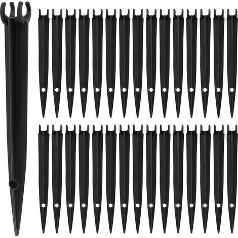 30 Stützpfähle, 1/4"-rohr, Schwarzer Kunststoff, Garten, Blumenbeete