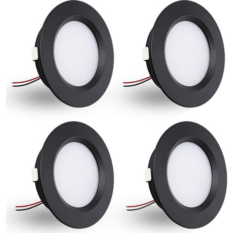 4er-set Einbaustrahler, Dimmbar, 12 V, Extra Flach (14 Mm), Schutzart Ip44, Für Badezimmer, 55-mm-bohrung, Wohnmobil