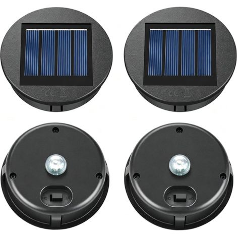 Set Mit 4 Solarleuchten, 8 Cm, 600-mah-akku, Ip55 Wasserdicht, Für Garten- Und Terrassenlaternen