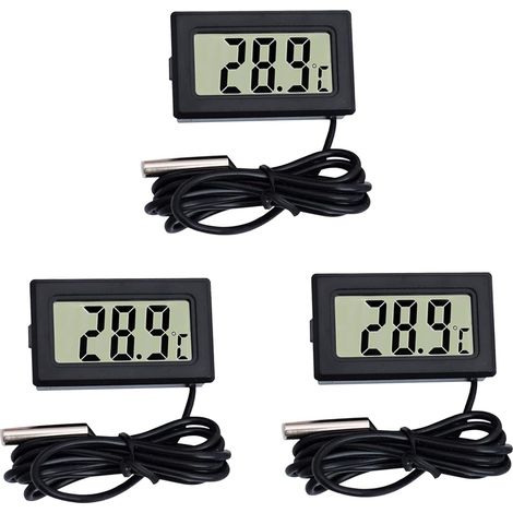 3-zoll-thermometer, Wasserdichte Sonde, Lcd-anzeige, Messbereich -50 Bis 110 °c, Für Auto, Kühlschrank, Aquarium