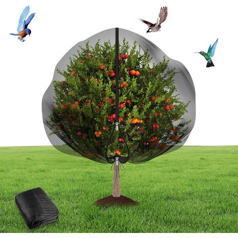 1-teiliges Gartenschutznetz, Feines Hdpe-gewebe, Kordelzug Und Reißverschluss, Für Obstbäume