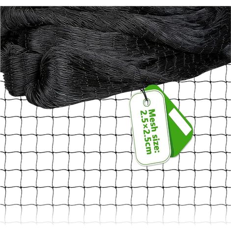 Vogelschutznetz, Schwarzes Nylon, 2,5 Cm Maschenweite, Uv-beständig, Für Garten Und Hühnerstall