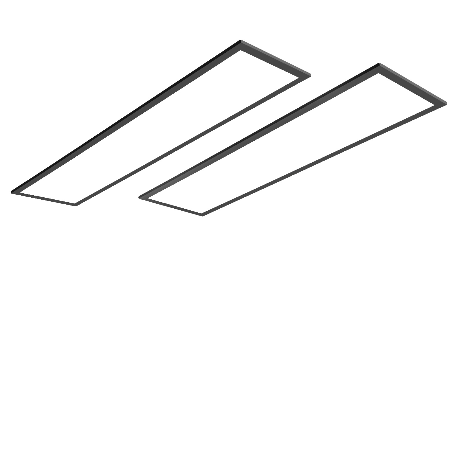 Deckenleuchte, 4400 Lumen, Dimmbar, 2 Stück, 120 Cm, Neutralweiß, Schwarz