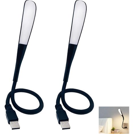 Dimmbare Usb-lampe, Mini-usb-laptopleuchte, Flexible Tastaturleuchte Für Computer, Usb-led-laptoplampe Mit 14 Leds, 3-stufig Verstellbares Licht, Usb-leuchte Schwarz (2)