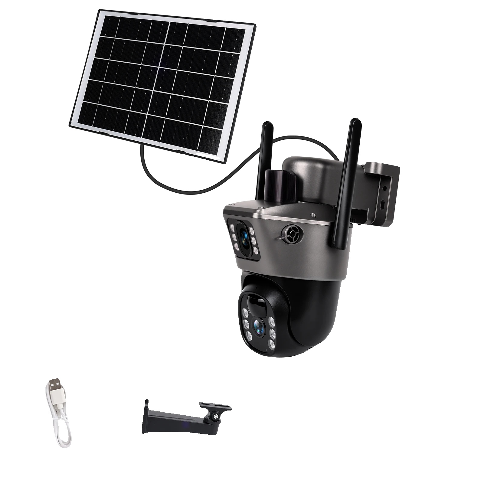Kabellose Solarkamera, 8 Mp Hd, 360°-überwachung, Wlan-videoüberwachung, Keine Speicherkarte