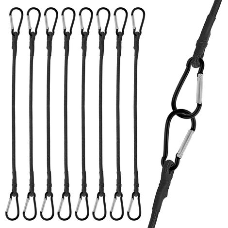 Elastische Kordeln Mit Karabinerhaken, 8er-set, 25 Cm, Ideal Für Camping, Planen, Zelte, Gepäck, Autos Und Motorräder.