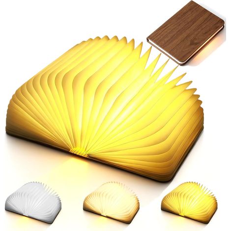 Faltbare Led-buchlampe Aus Holz, Wiederaufladbare 3-farben-buchlampe, Mini-leselampe Mit Magnetverschluss Für Zuhause Und Bibliothek
