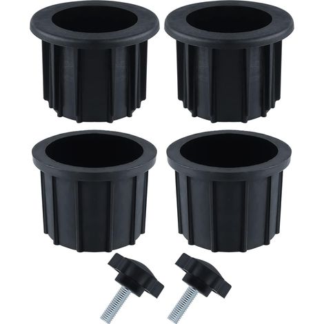 2 Sets (6-teilig) Balkon-sonnenschirmzubehör, 4 Schirmlochringe Und 2 Handgriffschrauben, Schirmhalterzubehör Für Terrassentisch, Balkon, Terrasse