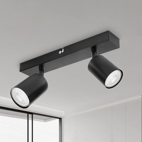 Schwarze Led-strahler, 350° Verstellbar, Gu10-leuchtmittel, Decke/wand, Wohnzimmer/küche
