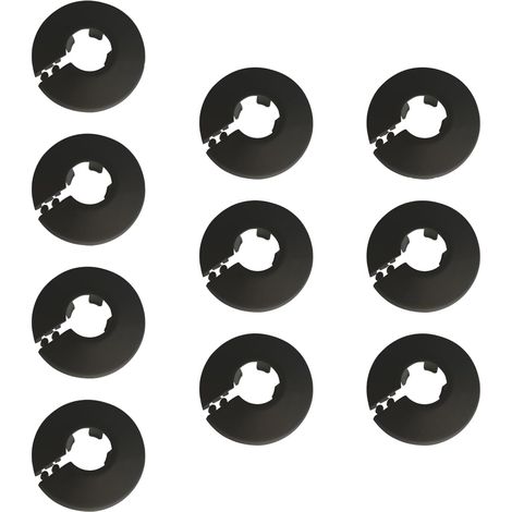 10 Rosetten, Heizrohr, Durchmesser 17 Mm, Pp-kunststoff, Schwarz, Heizkörper