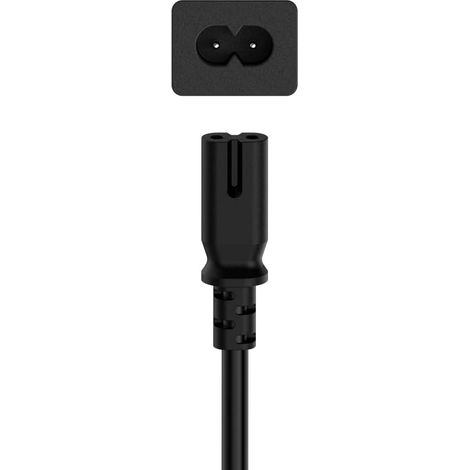 Netzkabel, Eurostecker Auf C7-buchse, 2,5 M, Für Pc, Fernseher, Dvd-player, Schwarz