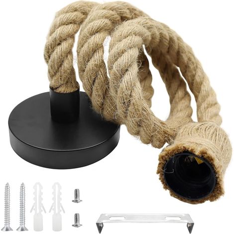 E27-pendelleuchte, 100 Cm Verstellbares Hanfseil, Vintage-metall, Lackiert, Für Restaurant, Bar, Küche
