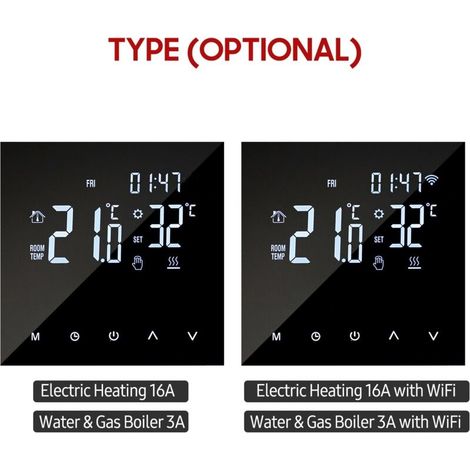 Intelligenter Wlan-heizthermostat, Digitaler Temperaturregler, Steuerung Per App, Touchscreen-lcd, Wöchentlich Programmierbar, Für Zuhause Und Schule