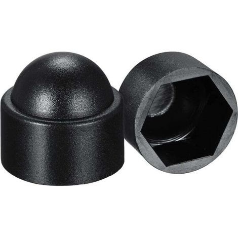 100 Stück – Schutzkappen Für M8-schrauben Und -muttern, Schlüsselweite 13 Mm – Schwarzer Kunststoff